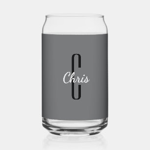 Verre Canette Nom initial Boisson grise au charbon