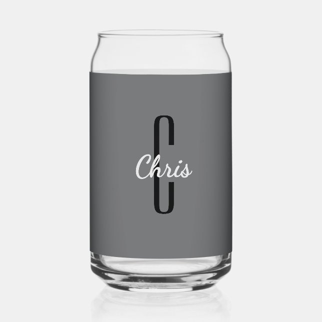 Verre Canette Nom initial | Boisson grise au charbon (Recto)