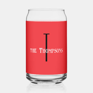 Verre Canette Nom initial   Boisson Vibrant Rouge 16oz