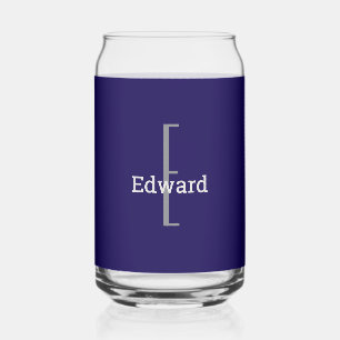 Verre Canette Nom initial Boissons Bleues Bleues De La Marine