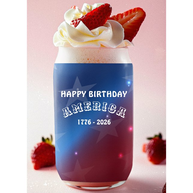 Verre Canette Nom || Joyeux Anniversaire Amérique Coloré (Créateur téléchargé)