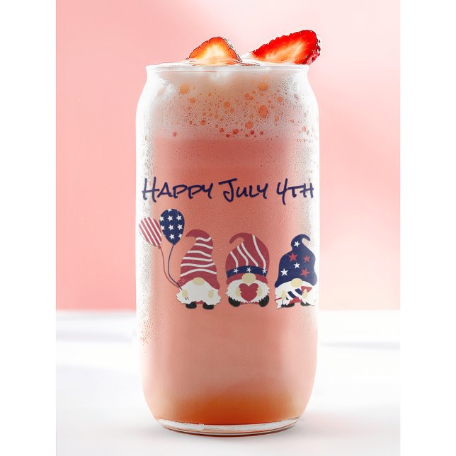 Verre Canette Nom, mignon 4 juillet Gnomes & Ballons (Créateur téléchargé)