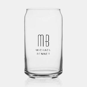 Verre Canette Nom monogramme moderne