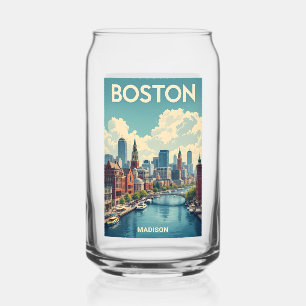 Verre Canette Nom personnalisé Boston Massachusetts