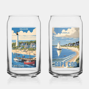 Verre Canette Nom personnalisé Cape Cod Massachusetts