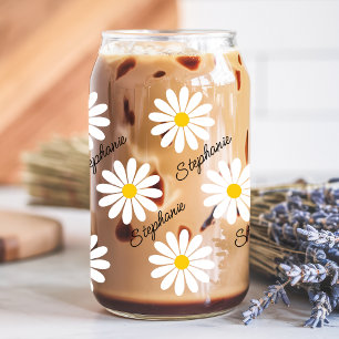 Verre Canette Nom personnalisé esthétique Daisy
