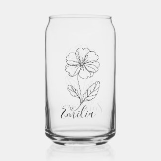 Verre Canette Nom personnalisé Février primrose Fleur de naissan
