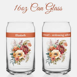 Verre Canette Nom personnalisé introversion fleurs de solitude o