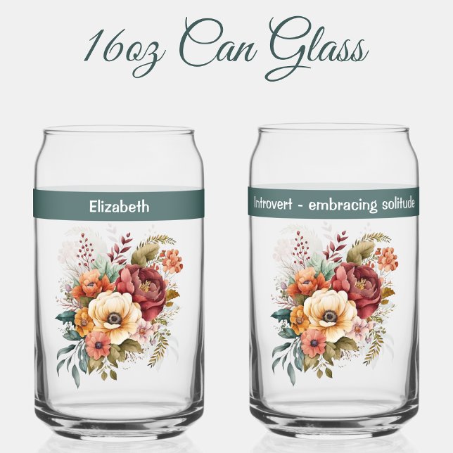 Verre Canette Nom personnalisé introversion fleurs de solitude v (Créateur téléchargé)
