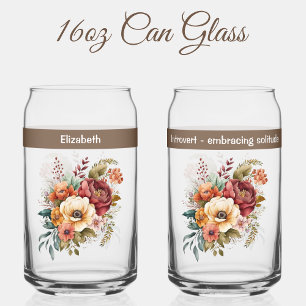 Verre Canette Nom personnalisé introversion solitude fleurs marr
