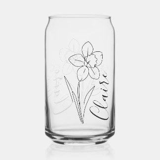 Verre Canette Nom personnalisé Jonquille de mars Fleur de naissa