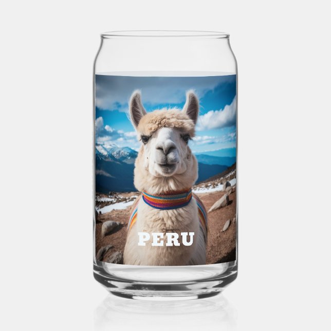 Verre Canette Nom personnalisé Pérou Llama (Verso)
