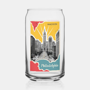 Verre Canette Nom personnalisé Retro Philadelphie
