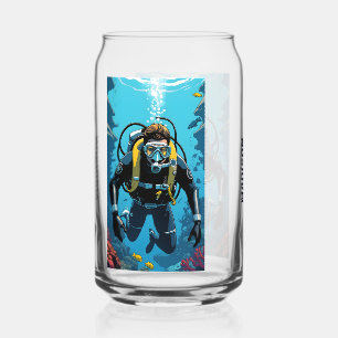 Verre Canette Nom personnalisé Scuba Diver
