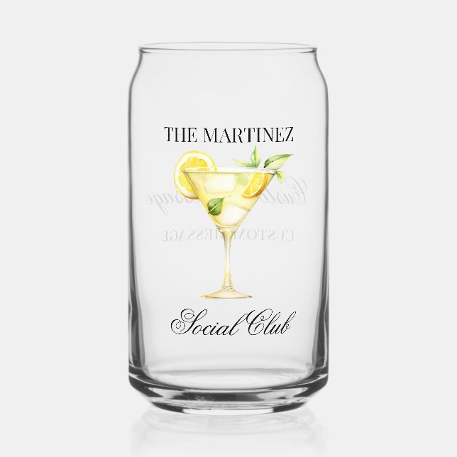 Verre Canette Nom personnalisé Social Club Lemon Cocktail (Recto)