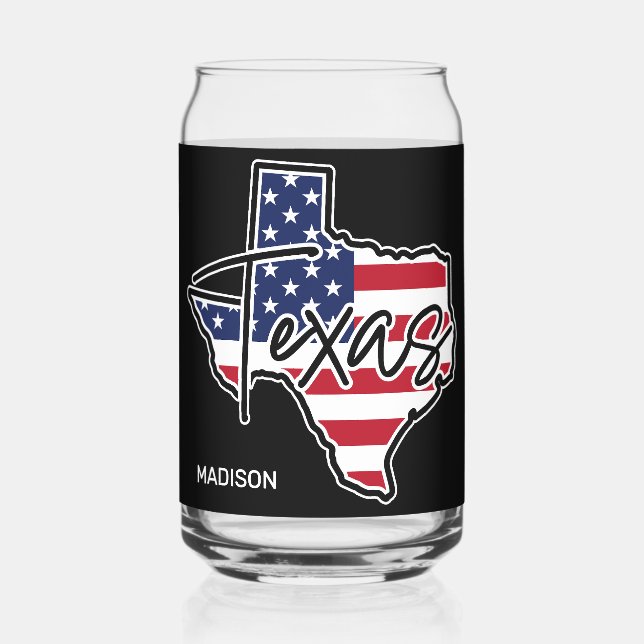 Verre Canette Nom personnalisé Texas (Recto)