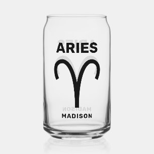 Verre Canette Nom personnalisé / Texte Zodiac Signes