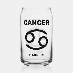 Verre Canette Nom personnalisé / Texte Zodiaque Signal Cancer
