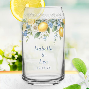 Verre Canette Noms de couple de mariage Amalfi Citrons Élégant