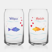 Noms et date personnalisés du poisson romantique