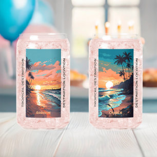 Verre Canette Noms et texte personnalisés Coucher de soleil sur
