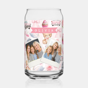 Verre Canette Nounours Rétro Mignon Rose Personnalisé Coquette