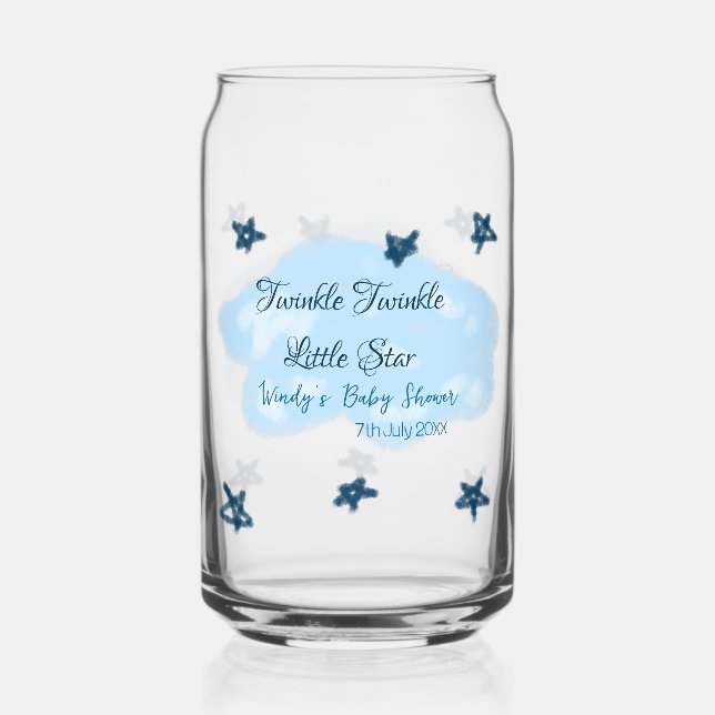Verre Canette Nuages bleus scintillant Twinkle Little Star bébé  (Recto)