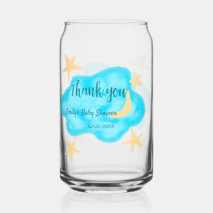 Verre Canette Nuages étoilés de lune aquarelle baby shower ajout