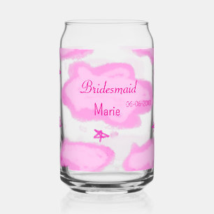 Verre Canette nuages roses pastel stars bridesmaid girly moderne