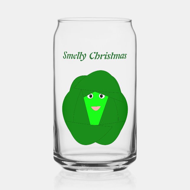 Verre Canette Odeur Noël Bruxelles Sprout Funny Custom (Recto)
