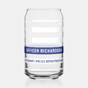 Verre Canette Officier De Police De Ligne Bleue Mince Départemen