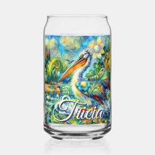 Verre Canette Oiseau pélican au pays des merveilles Floral Perso