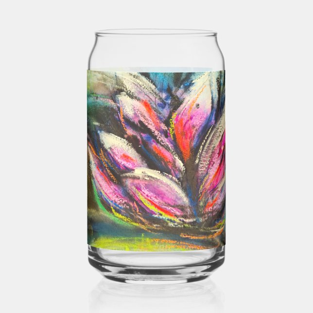 Verre Canette Ondes de calme fleuries (Verso)