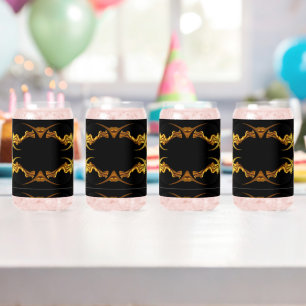 Verre Canette Or Noir Monochrome Luxueux Tourbillon Liquide Ache