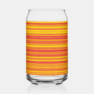 Verre Canette Orange Jaune Rouge Rayé