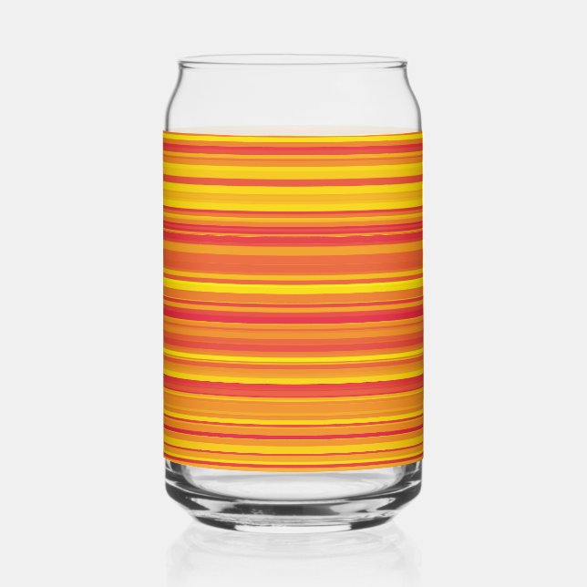 Verre Canette Orange Jaune Rouge Rayé (Recto)