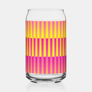 Verre Canette Orange rose Jaune rayé