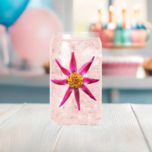 Verre Canette Orchidée rose Dahlia florale