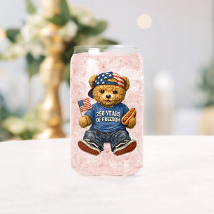 Verre Canette Ours en peluche 250 ans de liberté