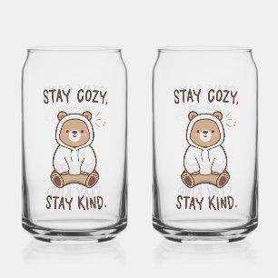 Verre Canette Ours fantaisiste avec citation de gentillesse posi