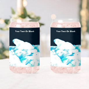 Verre Canette Ours Polaire Sur Glace