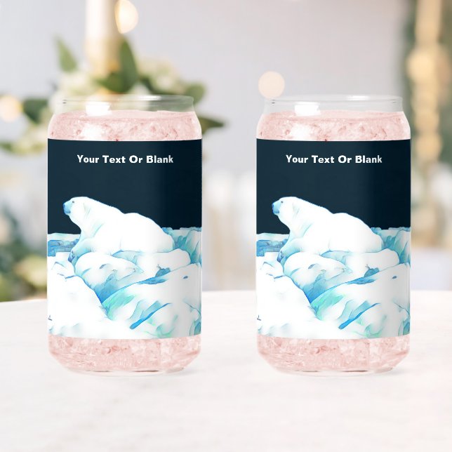 Verre Canette Ours Polaire Sur Glace (Insitu (Mariage))