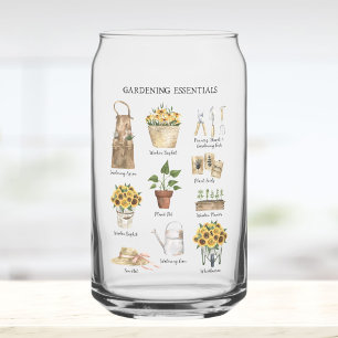 Verre Canette Outils de jardinage à l'aquarelle Jardin de tourne