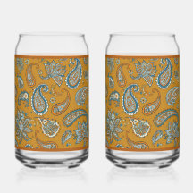 Paisley Teardrop Soda Glass