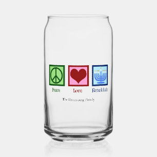 Verre Canette Paix Amour Hanukkah Douce Personnalisé