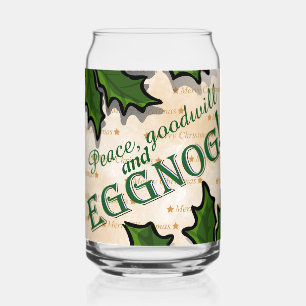 Verre Canette Paix, Bonne Volonté et Noël au lait de poule