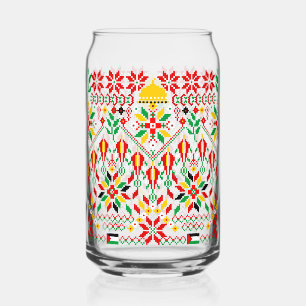 Verre Canette Palestine Tatreez Broderie traditionnelle