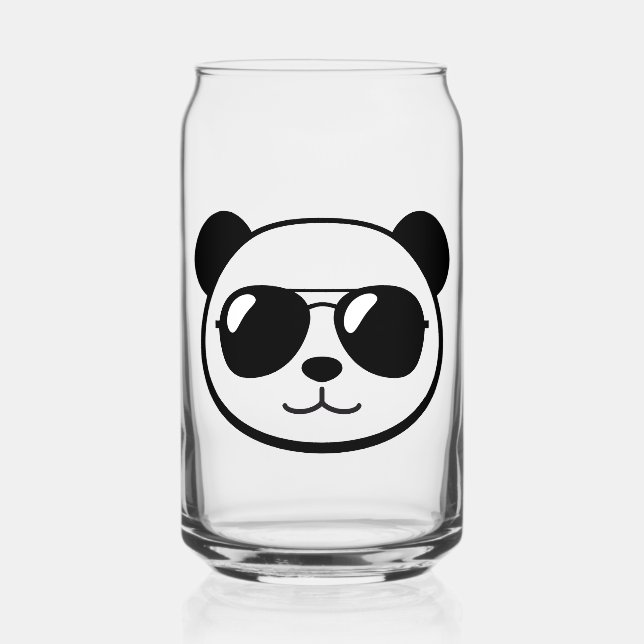 Verre Canette Panda cool avec lunettes de soleil (Recto)