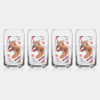 VERRE CANETTE PANDA ROUGE "ZZZ"