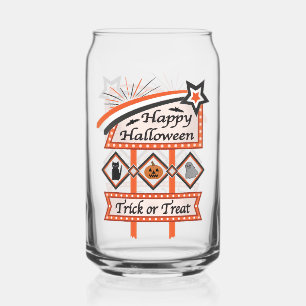 Verre Canette Panneau d'Halloween Vintage rétros - Tricoter ou t